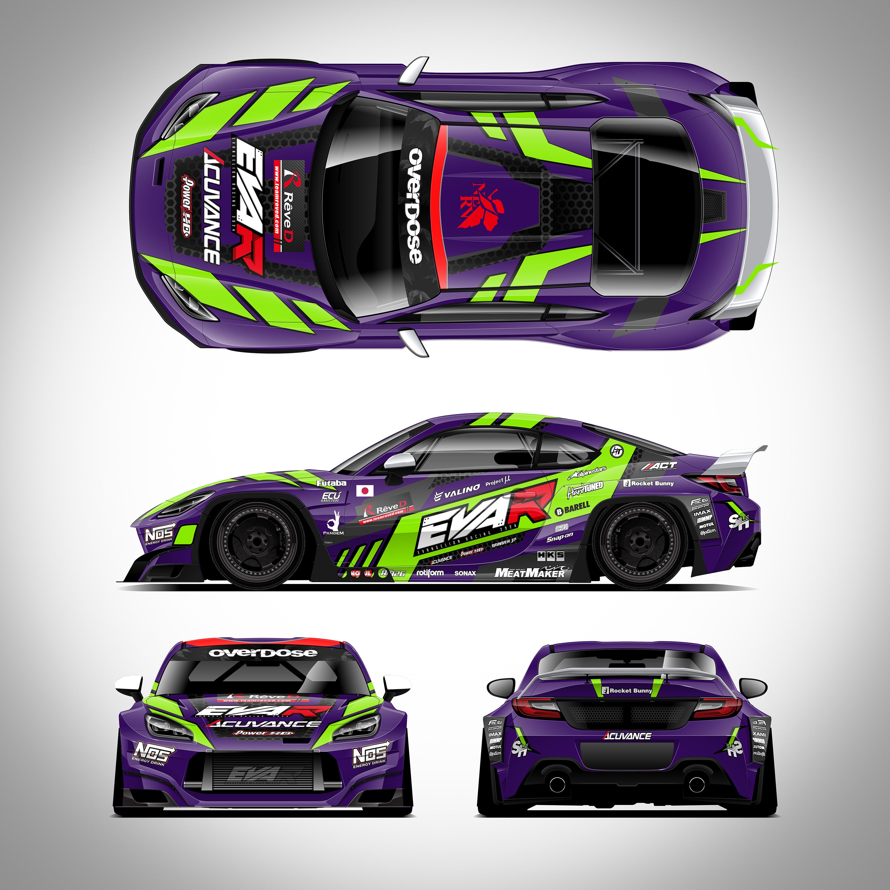 Pre-Cut RC Drift Decal Set Livery High Quality 1/10 Scale Models