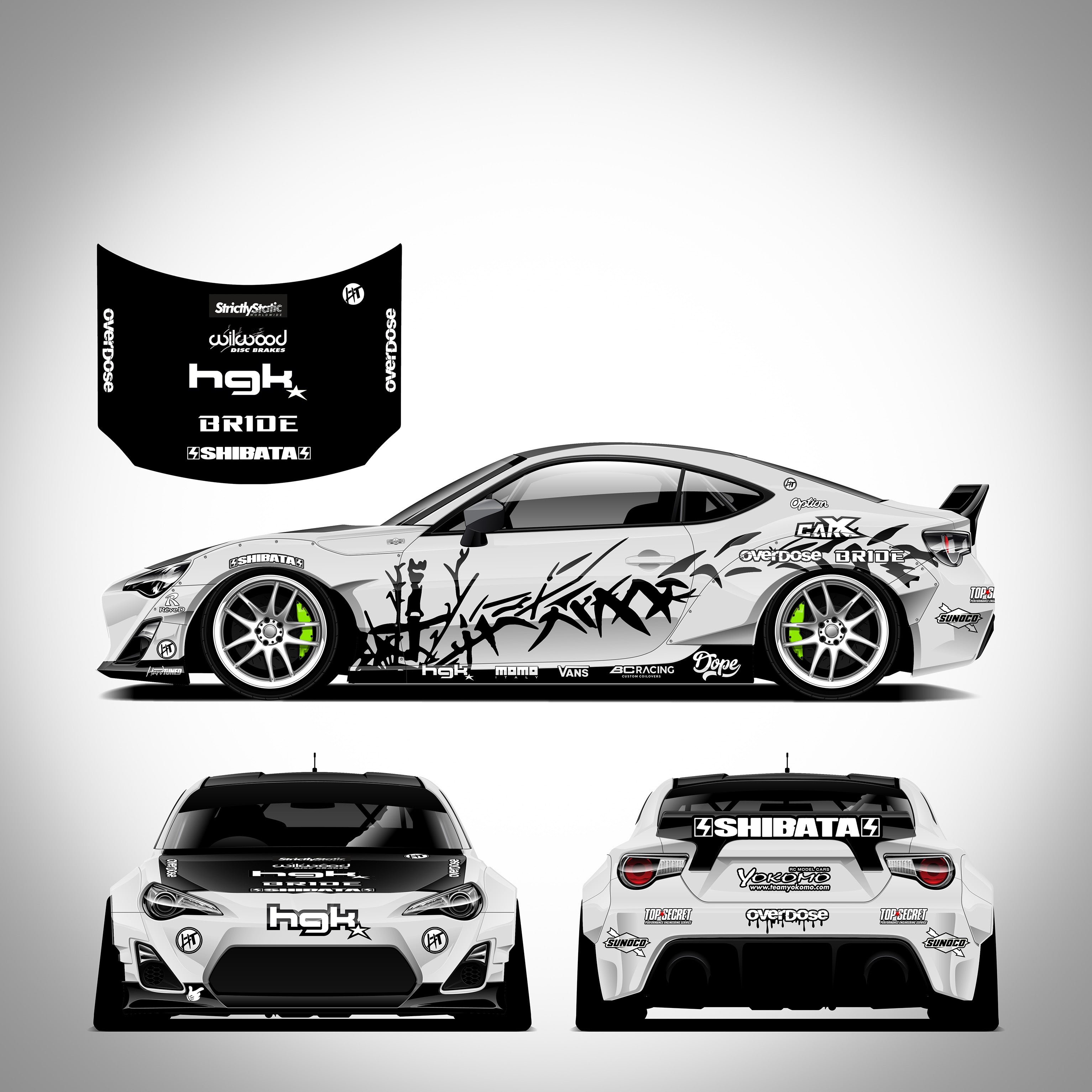 Pre-Cut RC Drift Decal Set Livery High Quality 1/10 Scale Models