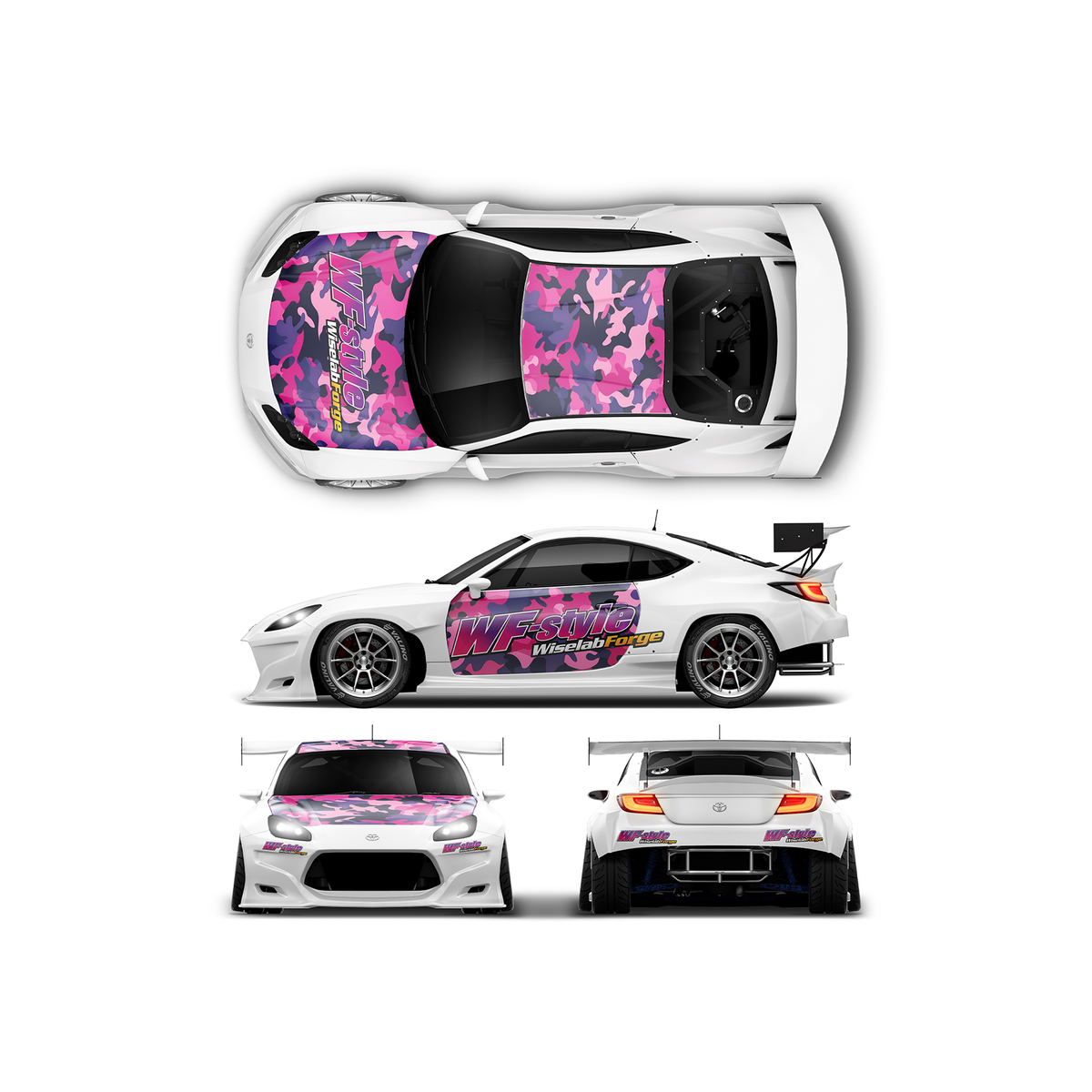 Pre-Cut GR86 RC Drift Livery Decal Kit - 1:24 Scale