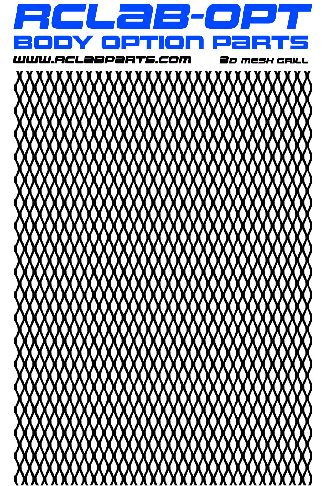 RCLABPARTS - 3D Mesh for Grill Imitation Sticker/Decal