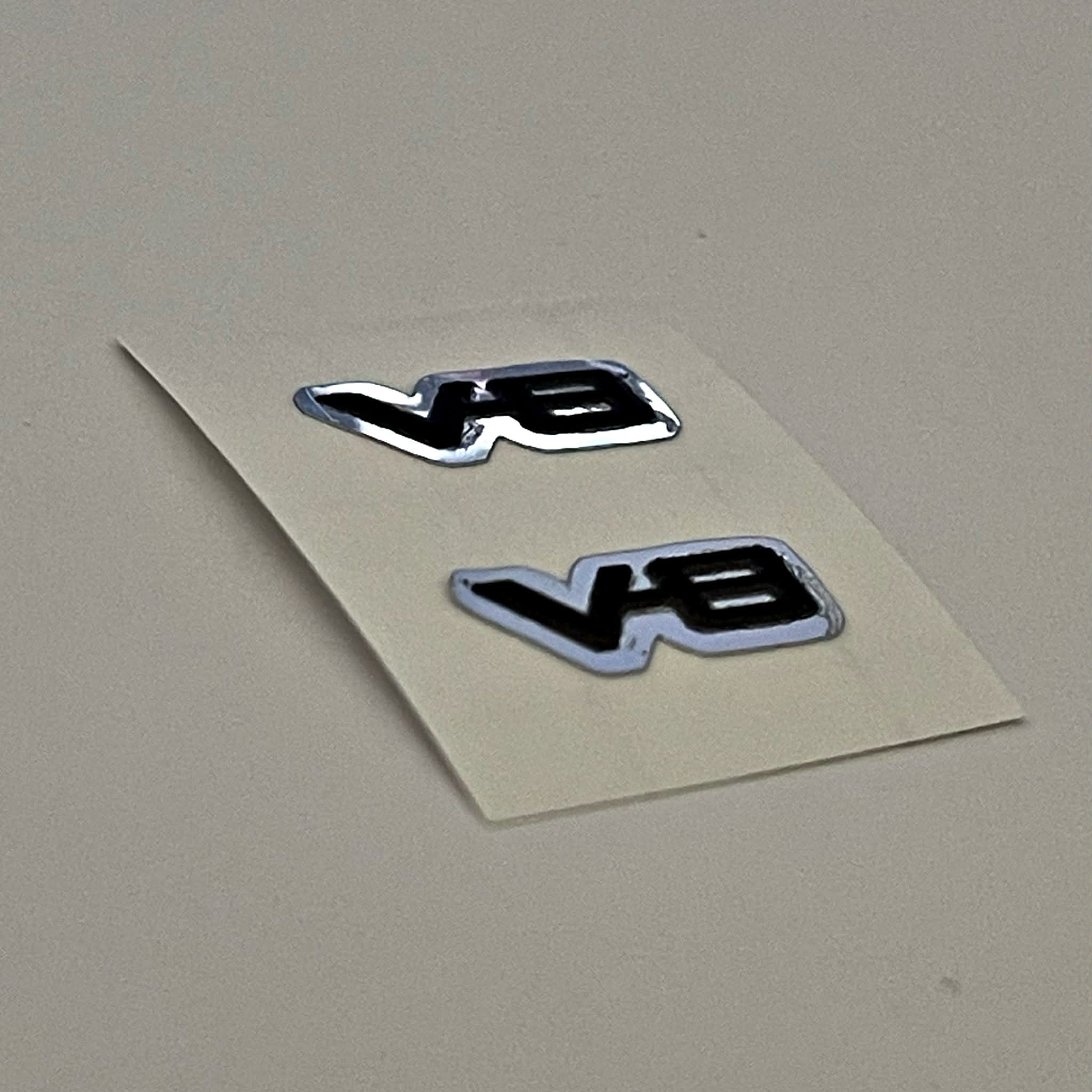 RC Scale Model Badges - 3D Decals with Chrome for 1:10 V8 Engine