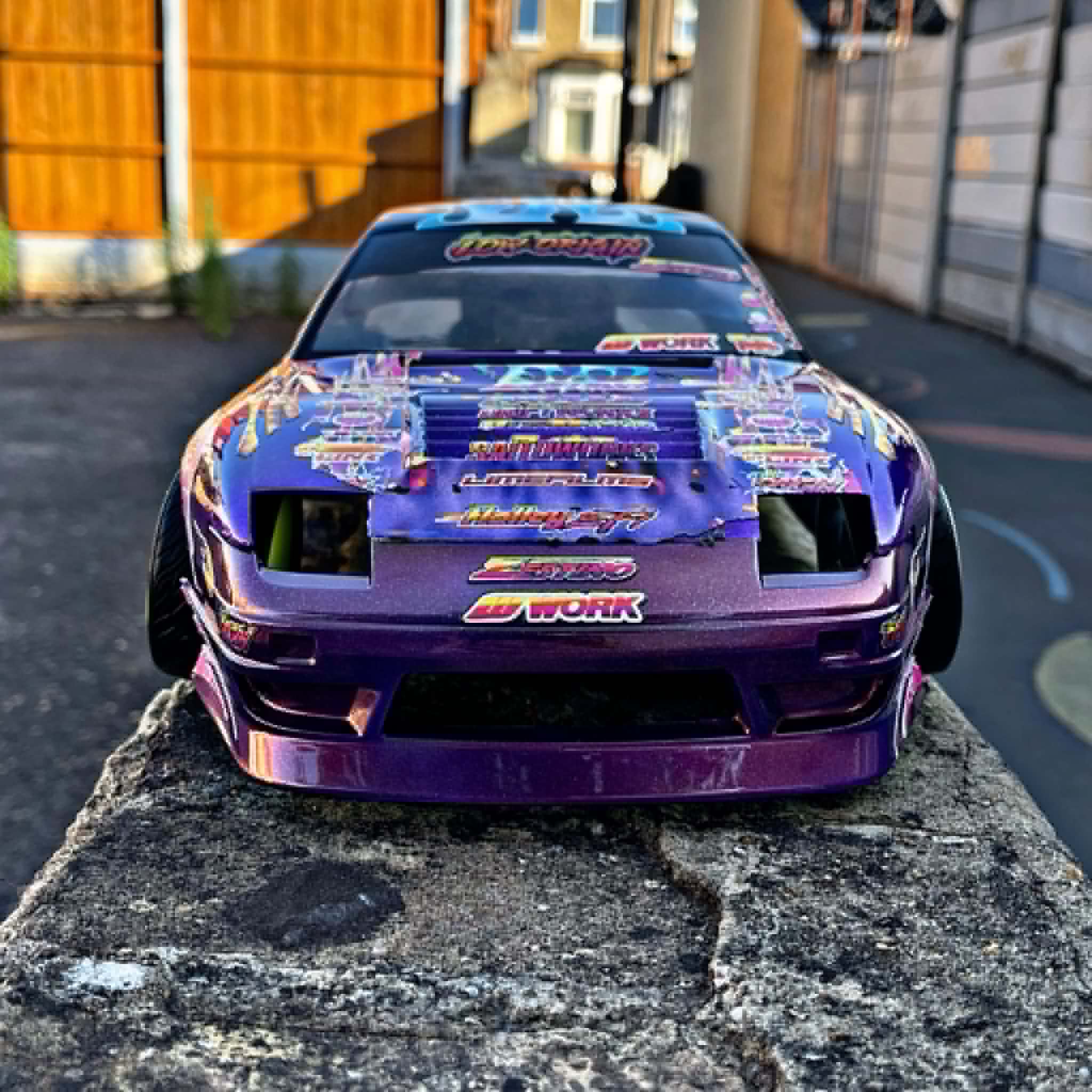 NEW! Dmax 180SX Nissan Drift Body, Pre-Painted Purple with Low Origin Livery