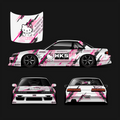 Pre-Cut Silvia PS13 RC Drift Livery Decal Kit - HKS Hello Kitty Universal Fit