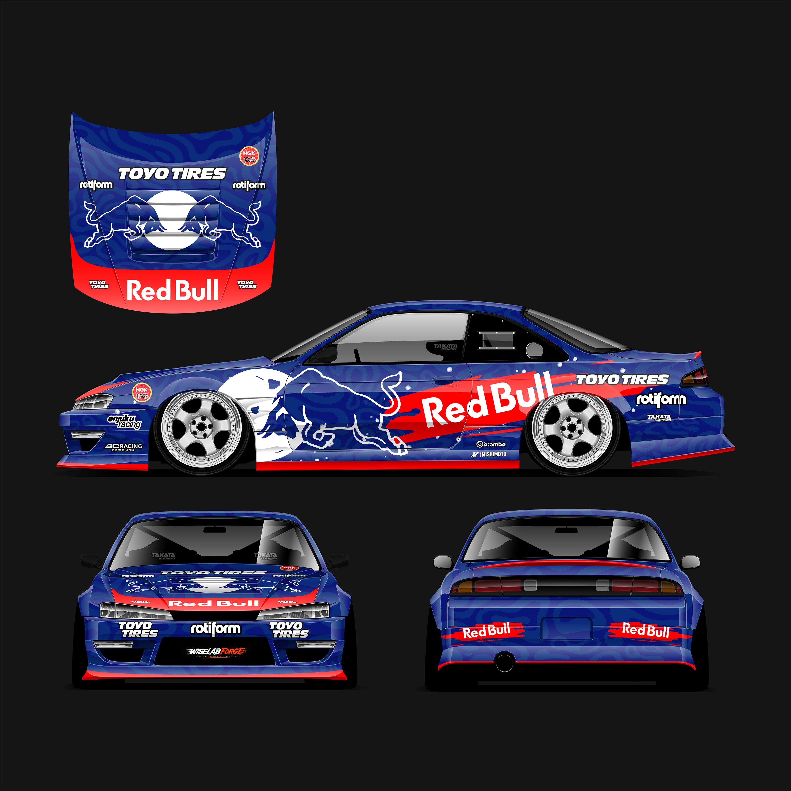 Pre-Cut RC Drift Decal Set Livery High Quality 1/10 Scale Models