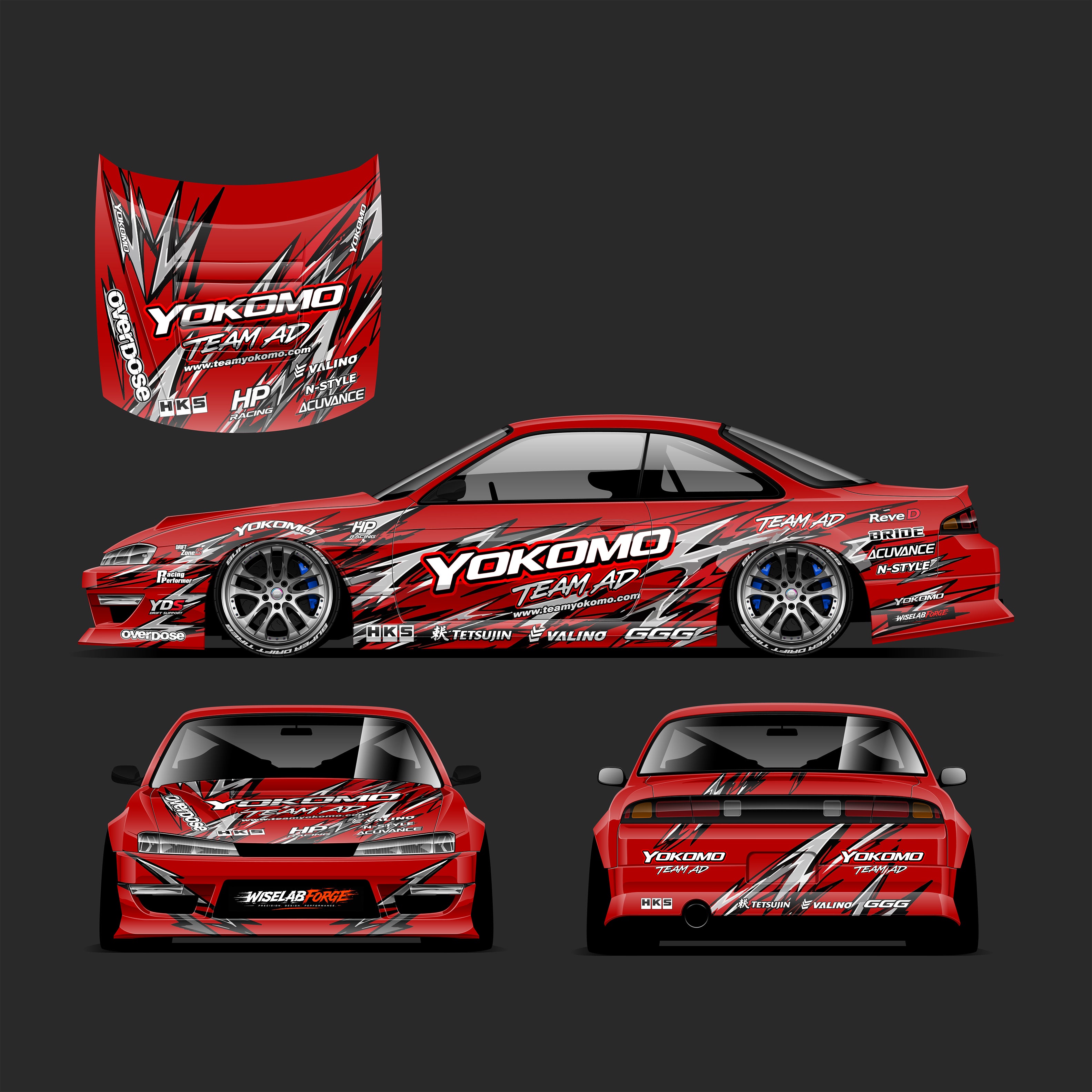 Pre-Cut Stickers Premium Quality Matt Colouring Livery for 1:10 RC Drift Models