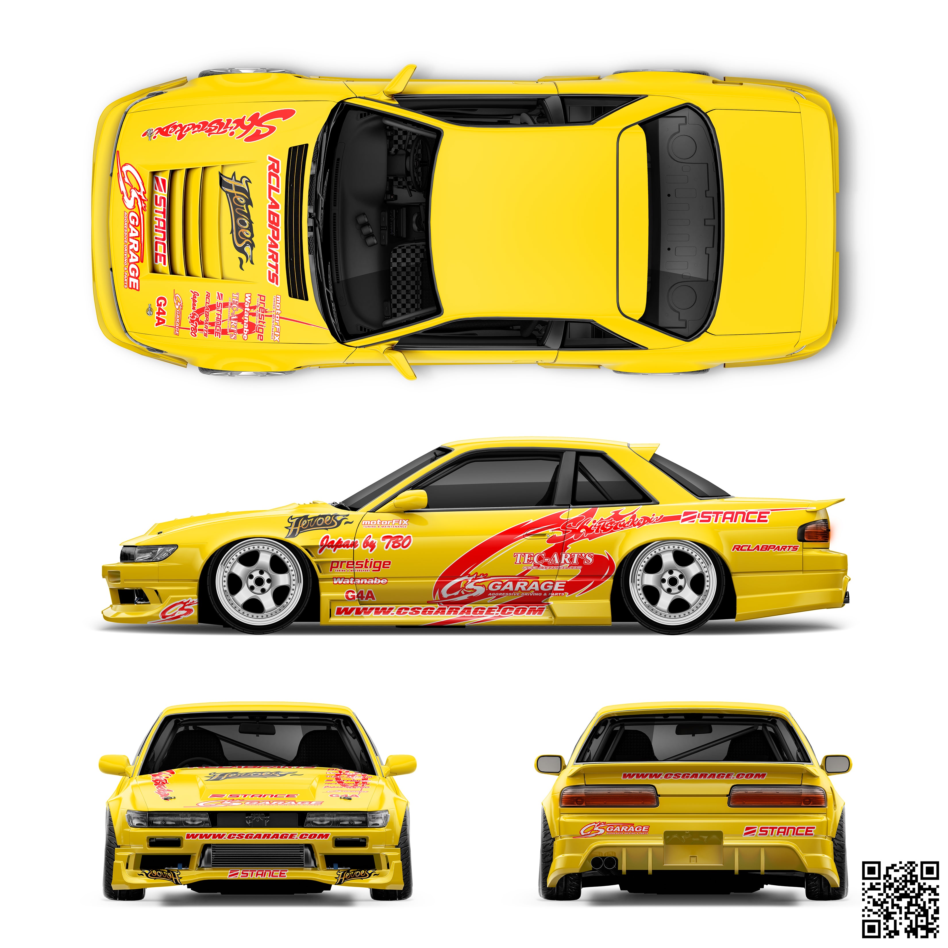 Pre-Cut RC Drift Decal Set Livery High Quality 1/10 Scale Models CS-GARAGE