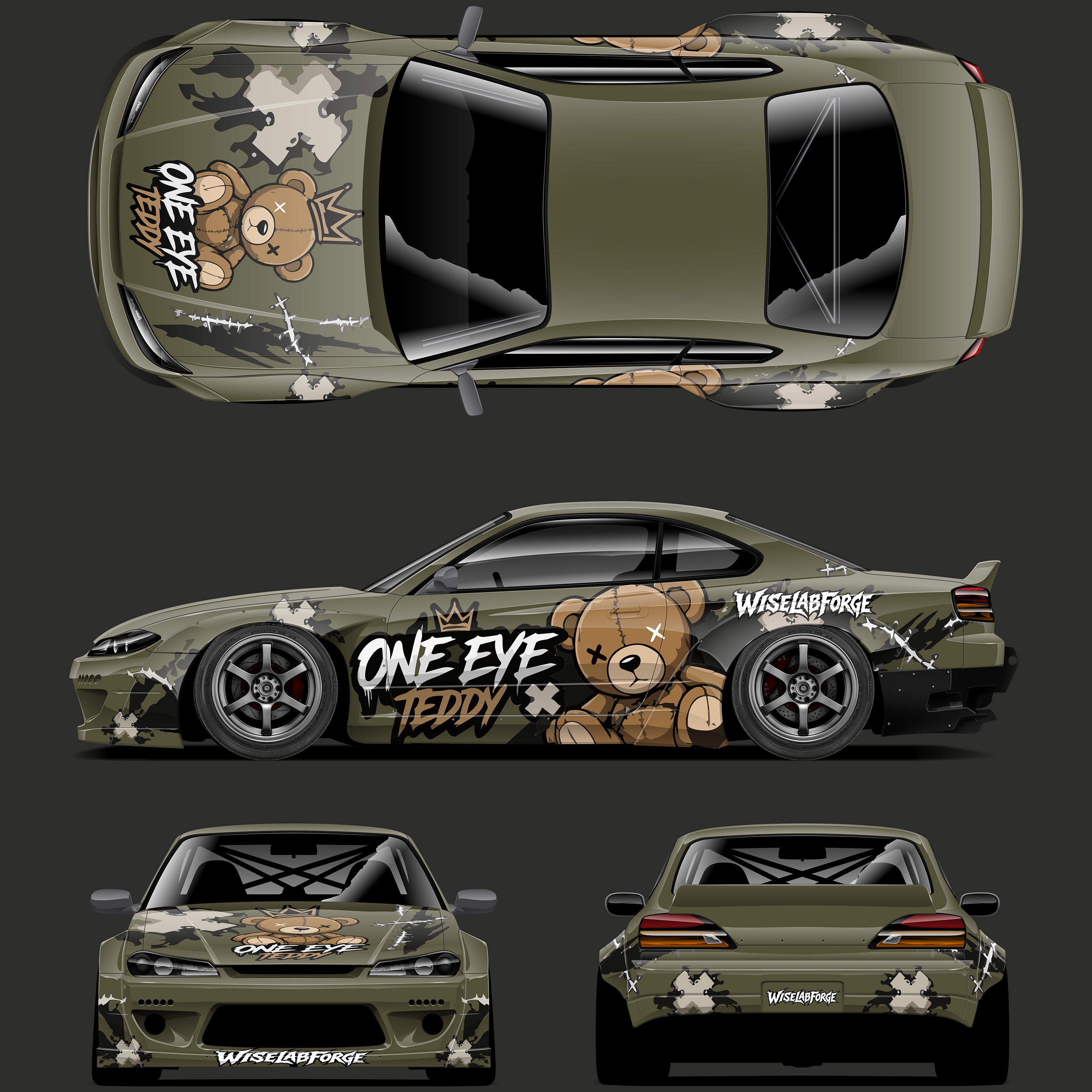 Pre-Cut Stickers Premium Quality Matt Colouring Livery for 1:10 RC Drift Models