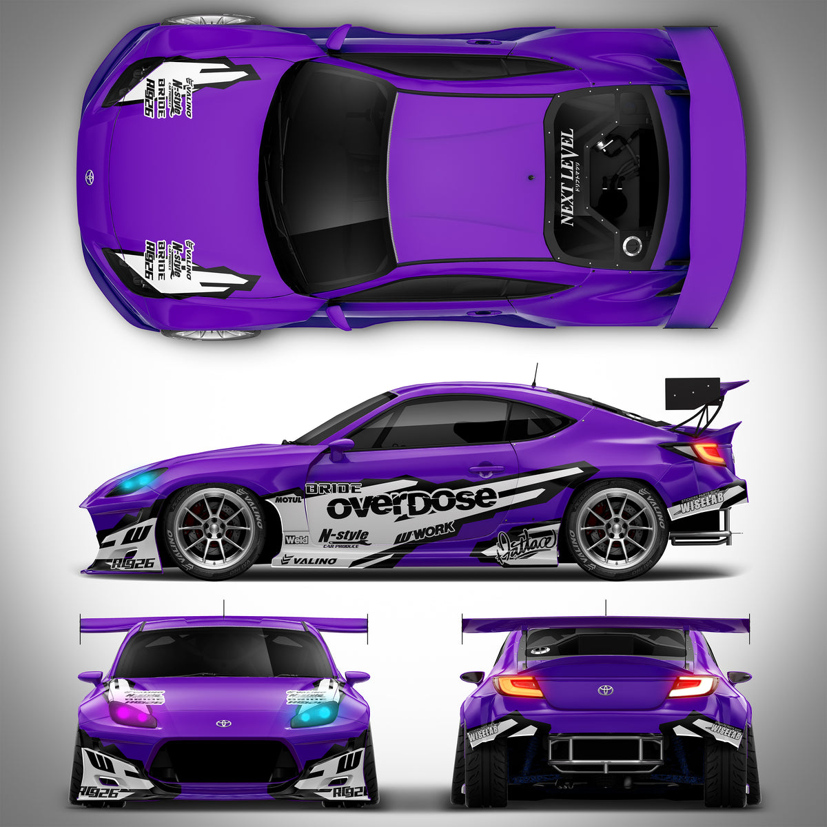 Pre-Cut RC Drift Decal Set Livery High Quality 1/10 Scale Models CDT Shibata GT86