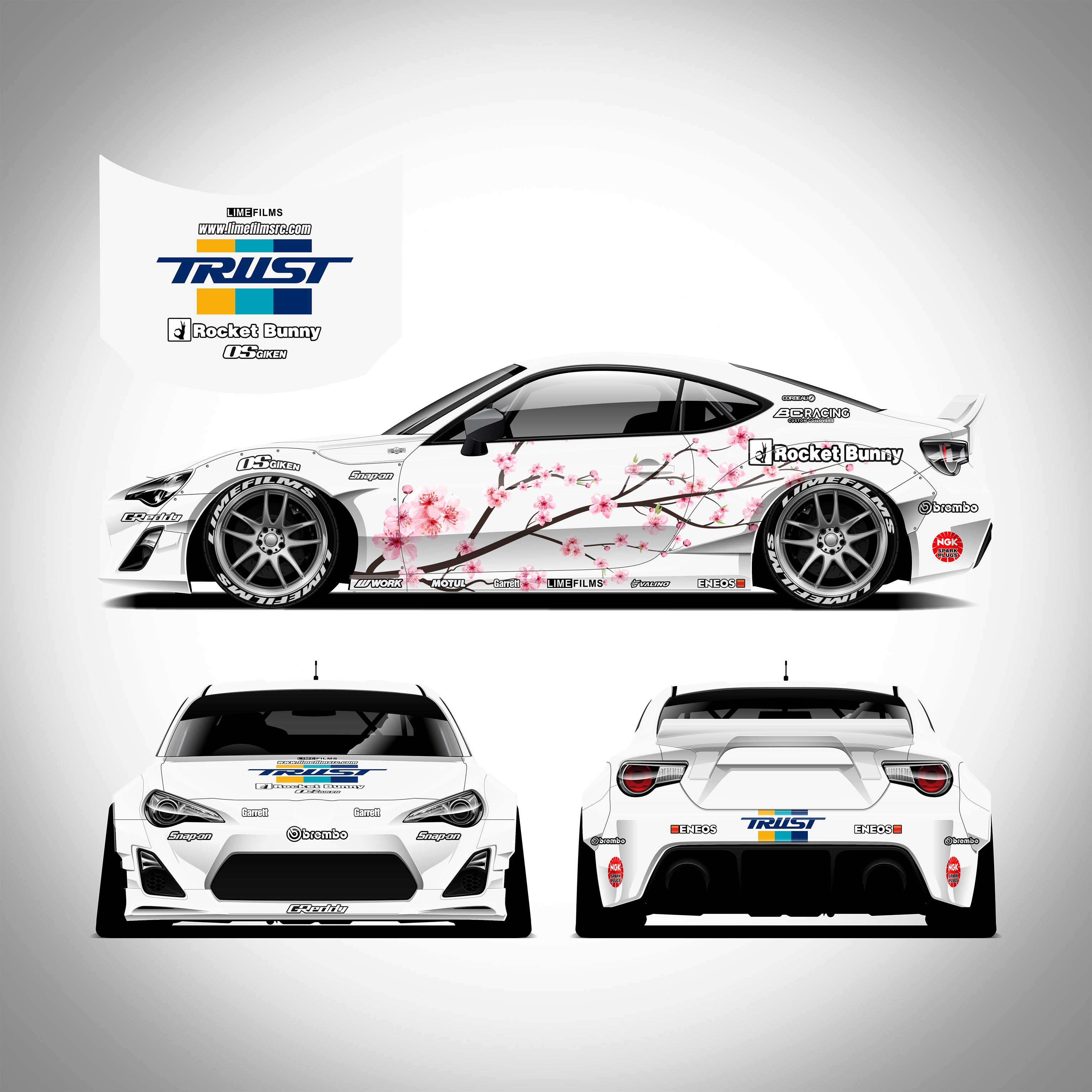 Pre-Cut RC Drift Decal Set Livery High Quality 1/10 Scale Models