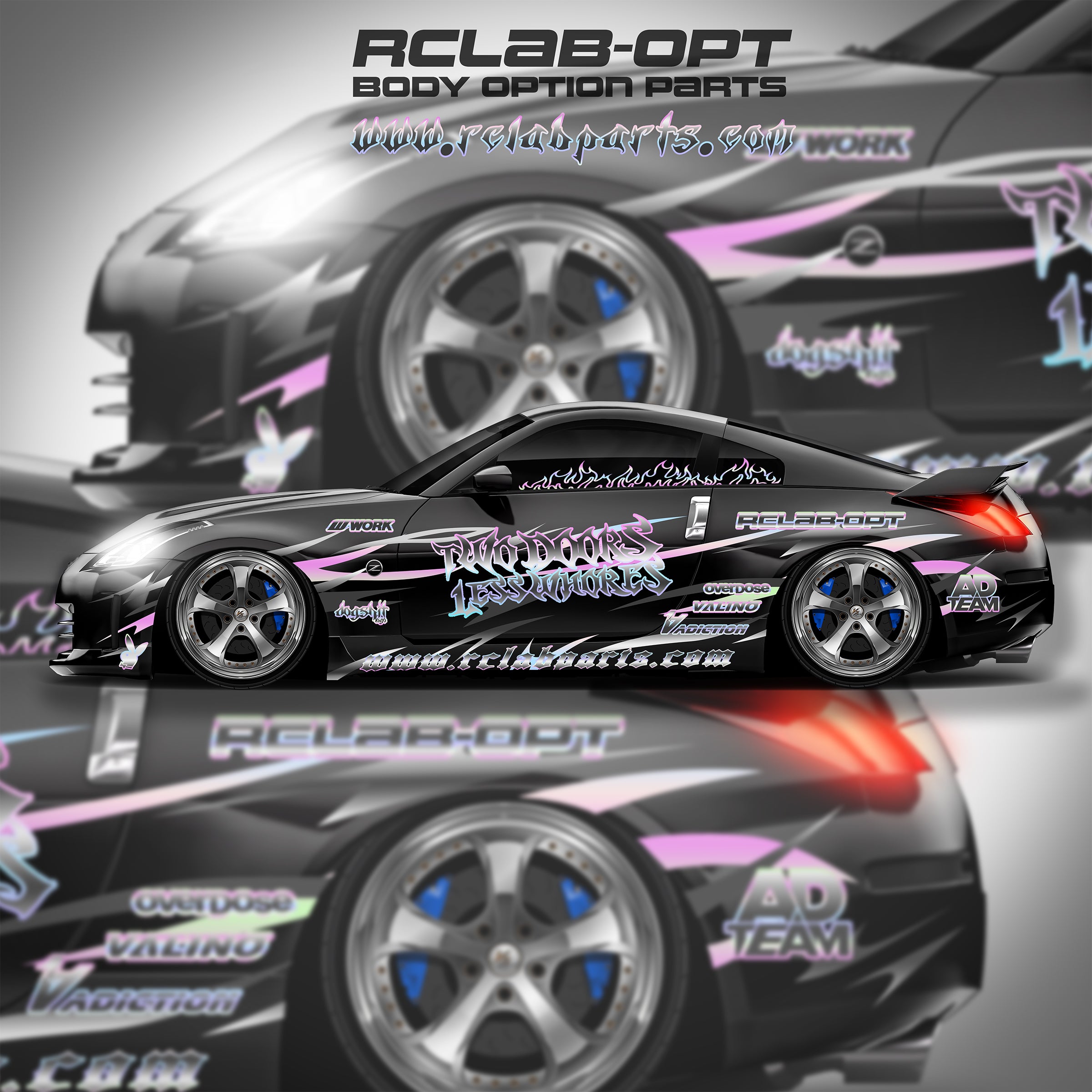 Pre-Cut RC Drift Decal Set Livery High Quality 1/10 Scale Models (Mirror Chrome & Hologram)