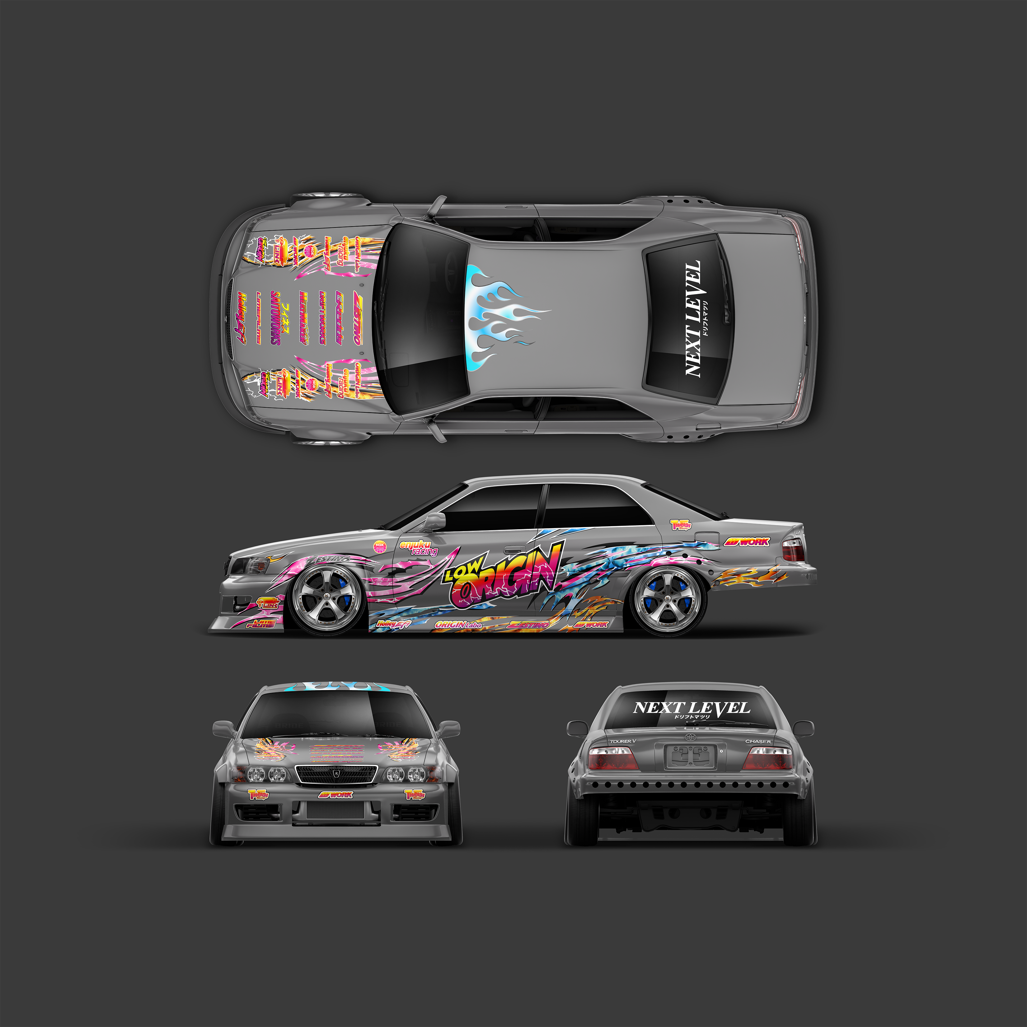 Pre-Cut Chaser/JZX100 Drift Livery Decal Kit - Inspired by LowOrigin